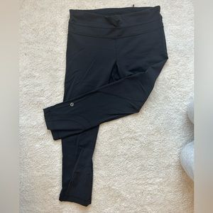 Black crop Lululemon leggings size 6